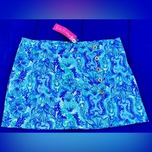 Lilly Pulitzer NWT Sally Skort Sea Glass Seeing Double Mermaid Aqua Size 16